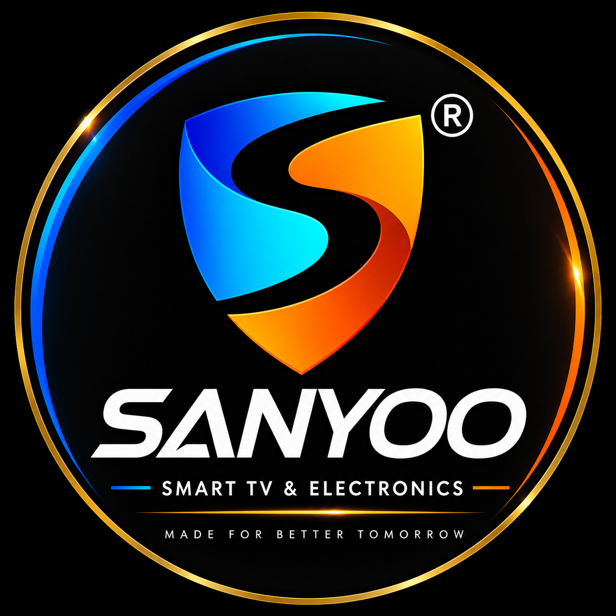 Sanyoo Smart TV and Electronics logo